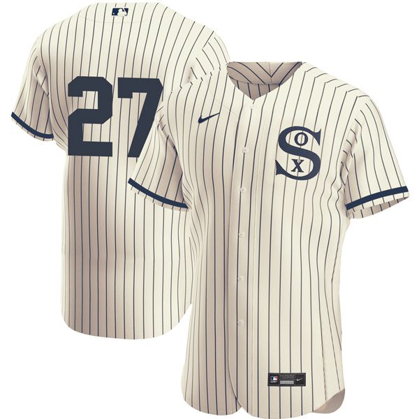 Men Chicago White Sox #27 No Name Cream stripe Dream version Elite Nike 2021 MLB Jersey